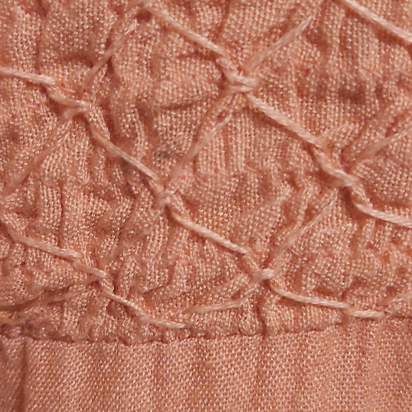 BOHO Chic Peach Vintage Blouse XL - Picture 5 of 7